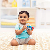 Funskool Giggles Baby's 3 in 1 Gift Set, Stacking Rings, Teether, Rattle for New Born Ages 6 Months & Above